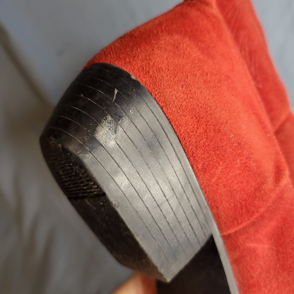 Women's Red suede Leather cowgirl boots - Picture 12 of 15